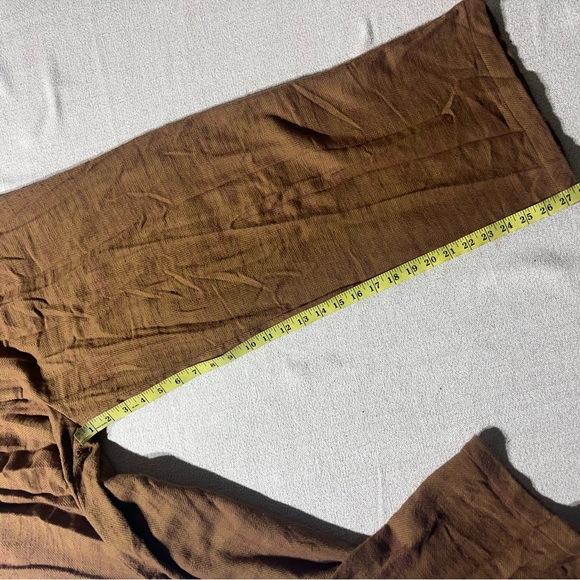 Urban Outfitters Brown Chevron Stitch High Waist Wide Leg Trousers - Picture 12 of 14